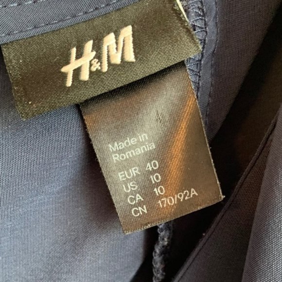 H&M Navy Blue Ruffle Midi Dress - Picture 3 of 5